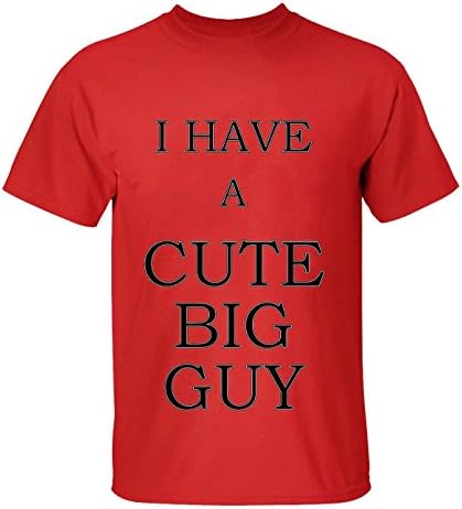 I Have a Cute Big Guy Funny Tanktop for Man S red