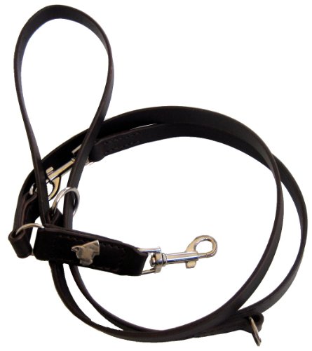 Robuste Lederleine mit Boxer - Motiv 210 x 2cm 