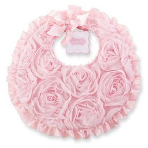 NEW*Mud Pie Pretty in Pink Chiffon Rosette Bib Baby Girls Size 11x10