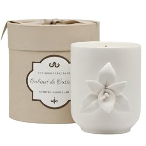 Zodax Cabinet de Curiosite Candle Jar in Gift Box, White Tiger Lily