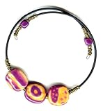 SilverChicks Choker Necklace - Purple & Caramel Kazuri Beads
