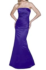 Strapless Mermaid Satin Floor Length Sleeveless Evening Dress/Prom Dress 