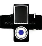 High Quality and Protection Black Vertical Armband Neoprene Pouch MP3 Player Carrying Case for Apple iPod Nano 4 Chromatic + Lanyard
