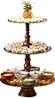 Shastra 18-Inch Diameter Copper 3-Tier Serving Tray
