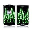 Green Neon Flames Design Protective Skin Decal Sticker for Motorola RAZR V3/ V3i/ V3c/ V3m/ V3r/ V3t Cell Phones