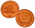 1856 Flying Eagle Cent Frosted Cameo Replica Coin