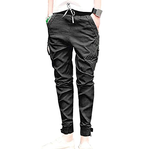New Mens Harem Casual Trousers Tapered Drop Crotch Cuffed Jogger Pants