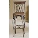 Hillsdale Montello 32-Inch Swivel Bar Stool, Old Steel Finish with Faux Brown Leather