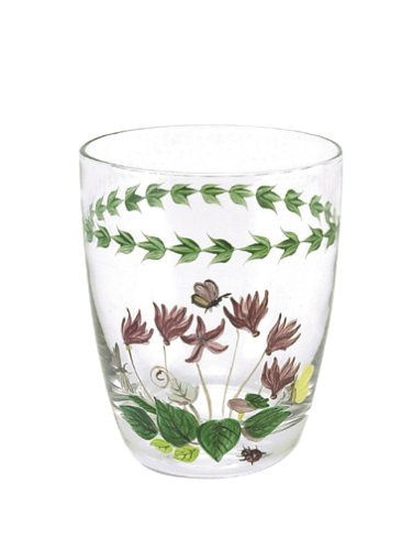 Portmeirion Botanic Garden Hand Painted Glassware Double Old Fashioned Glasses, Set of 4