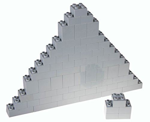 Premium Big Briks Light Gray Basic Builder Set #1 - 84 Pack - Compatible with All Major Large Size Brands - Large Pegs
