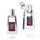 Sterling Silver 7X5 Garnet Earring