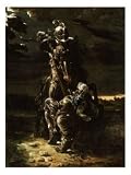 And in the First Career They Ran, the Elfin Knight Fell Horse and Man Art Styles Giclee Poster Print by Daniel Maclise, 12x16