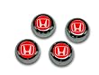 Honda-Red ABS Chrome Snap Caps