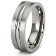 7mm Polished and Satin Finish Titanium Ring (Sizes 6-12)