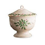 Lenox Holiday Carved Covered Candy Dish