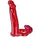 Nasstoys Double Penetrator Cock Ring with Bendable Dildo, Red