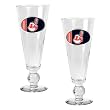 Cleveland Indians 2pc Pilsner Glass Set with Baseball on stem - Oval Logo MLB Baseball