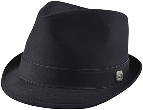 Hatter Mens Big size Plain Classic Fedora Trilby Hat XL(60cm) XXL(62cm) Black (XL - 23 1/2 in /7 1/2 / 60cm)