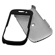 GTMax Solid Black Rubber Snap on Crystal Hard Case for T-Mobile RIM Blackberry Gemini 8520 Cell Phone