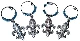 Wine Glass Charms set~ Silver Fleur De Lis