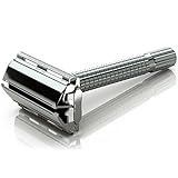 Jagen David ® B30 - Butterfly Double Edge Razor Safety Razor Fits All Double Edge Razor Blades unique Christmas gift for him (Silver)