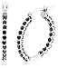 10k Choice of White or Yellow Gold Black Diamond Hoop Earrings (1 cttw)