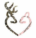 Camo Heart -r Deer Pink vinyl car bumper sticker 6"