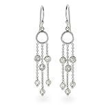 CZ Sway Drop Mini Chandelier Earrings