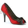 3 Inch Sexy Pump Shoes Satin Peep Toes With Whip Stitch Penthouse Shoes Red