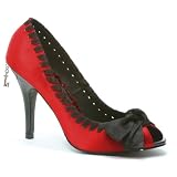 3 Inch Sexy Pump Shoes Satin Peep Toes With Whip Stitch Penthouse Shoes Red