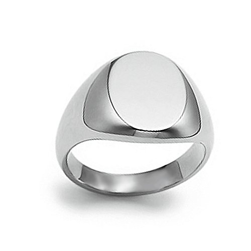 Bling Jewelry Sterling Silver Oval Unisex Personalized Engraved Signet Ring (6-12)