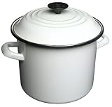 Review Le Creuset N4100-16 / Le Creuset Enamel-on-Steel 8-Quart Covered Stockpot, White