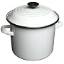 Le Creuset Enamel-on-Steel 8-Quart Covered Stockpot, White