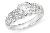 1 1/2 Carat Diamond 14K White Gold Bridal Engagement Ring