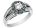 Blue and White Diamond 1 Carat (ctw) Ring in 14K White Gold