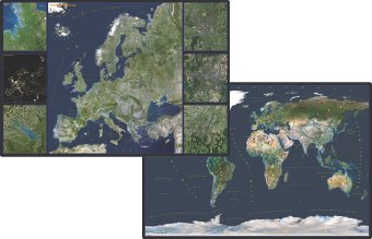 Stiefel Die Erde; Stiefel Satellitenbild Europa, DUO-Schreibunterlage