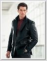 Trendiger Herren Leder Blazer Schwarz 049