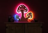 Psychedelic Mushrooms Wall Light (Wood Finish)