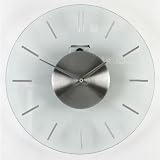 Round Wall clock Glass Batons silver aluminium dial 12"/30cms RM115