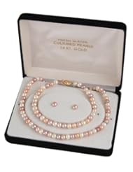 14kt 5mm Multi Colored Freshwater Onion Cultured Pearl Necklace-Bracelet-Earring Set