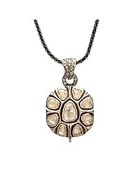 14kt Yellow Gold Rose Cut Diamond Pendant Vintage Look Jewelry