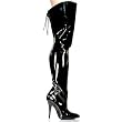 Pleaser Boots Women's SEDUCE-3011 5" Thigh Boot with Lacing Detail at the Back Side Zip