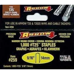 Arrow 259 T25-9 16 9 16 Staples for #T-25M, 10 Packs of 1000 by Arrow