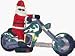 Outdoor Living : Gemmy 1221630 Airblown Inflatable - Traditional Santa Riding Chopper, 6 Feet Tall