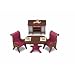 Fisher Price Loving Family Dollhouse Basic Decor Furniture Accessory Set - DINING ROOM with Expandable Drop-Leaf Table, Buffet Table, 2 Chairs, 2 Trays with 