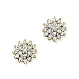 10K Yellow Gold 1/2 ct. Diamond Cluster Earrings