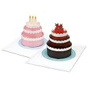 Sabuda Cakes Pop Up Cards, Set of 8 Cards with 2 Different Cake Designs