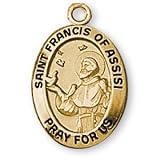 12K Gold Filled Saint Francis of Assisi Medal and 18-inch Chain
