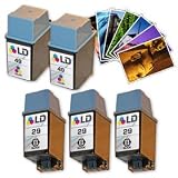 HP 29 HP 49 Remanufactured Combo Set - 3 Black HP 29 (51629A) and 2 Tri-Color HP 49 (51649A) + Free 20 Pack of LD Brand 4x6 Photo Paper