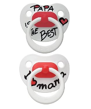 Bibi Dental Shaped Soothers 3 Pk - 'I love Mama' and 'Papa is the Best' (from 12 months)

